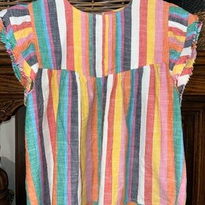 THML Multicolor Striped cotton Blouse super cute!